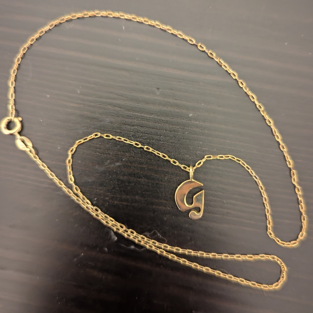 Glossier 14K Gold Plated G Initial Necklace